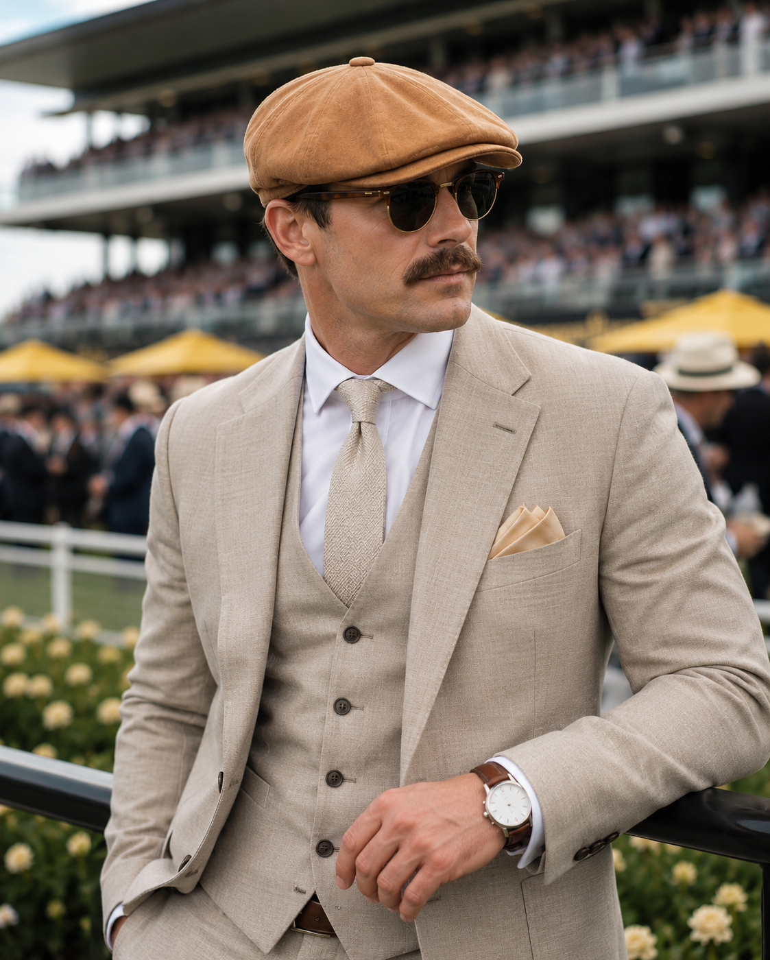 Camel Peaky Punter Cap